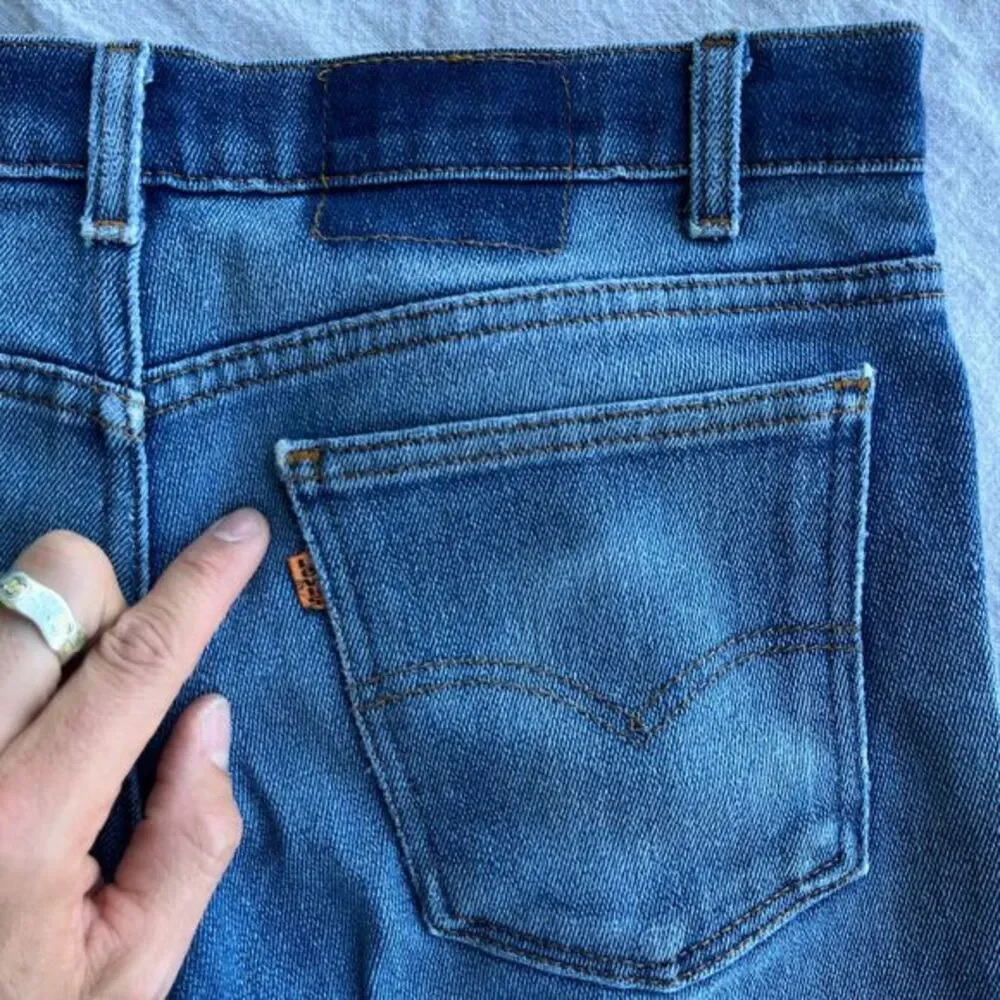 Vintage Distressed orange tab little‎ e Levis pants